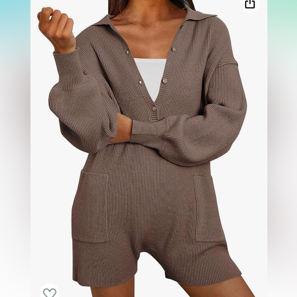 Knit cozy sweater romper